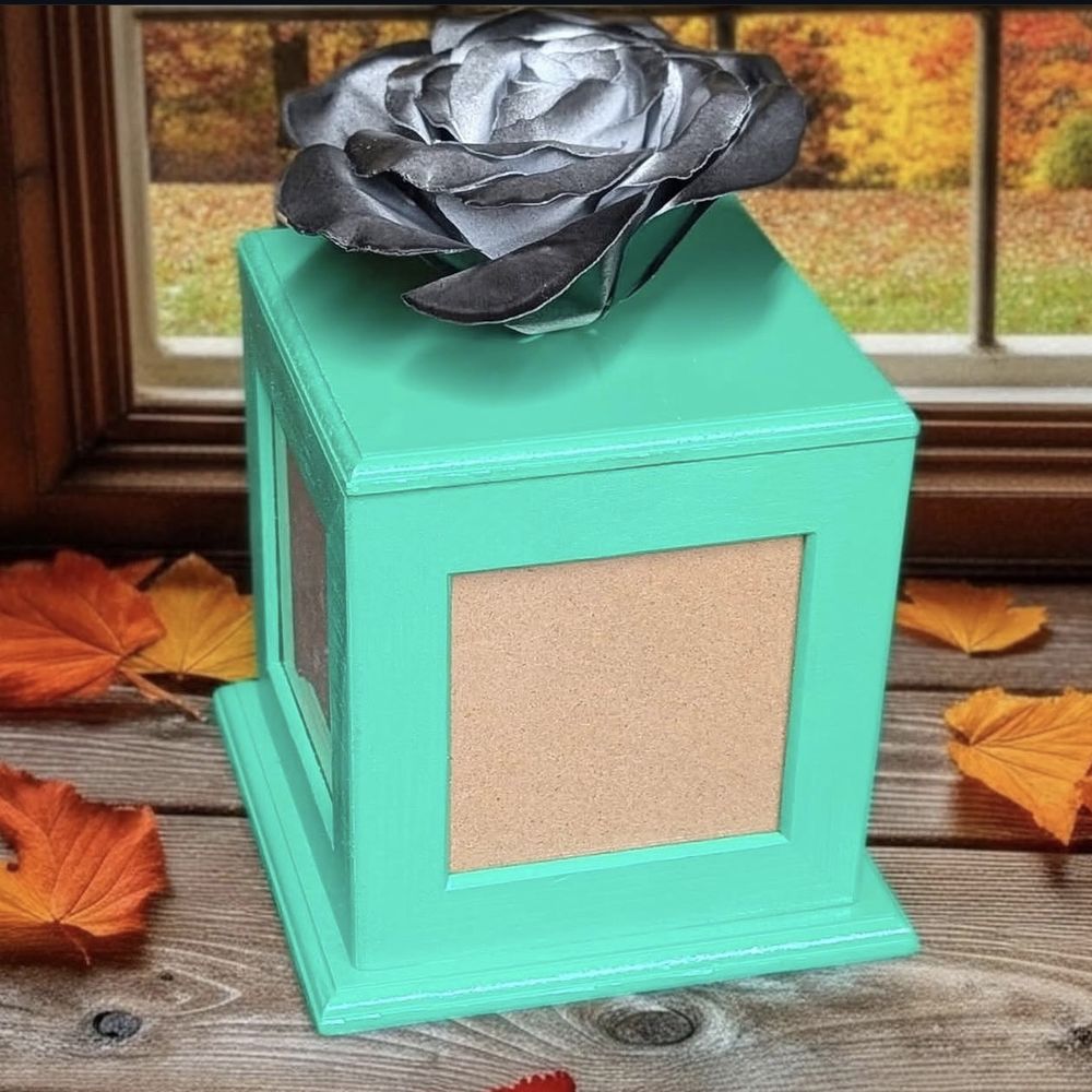 Steel Rose Photo Box — welded metal art by Jarvis